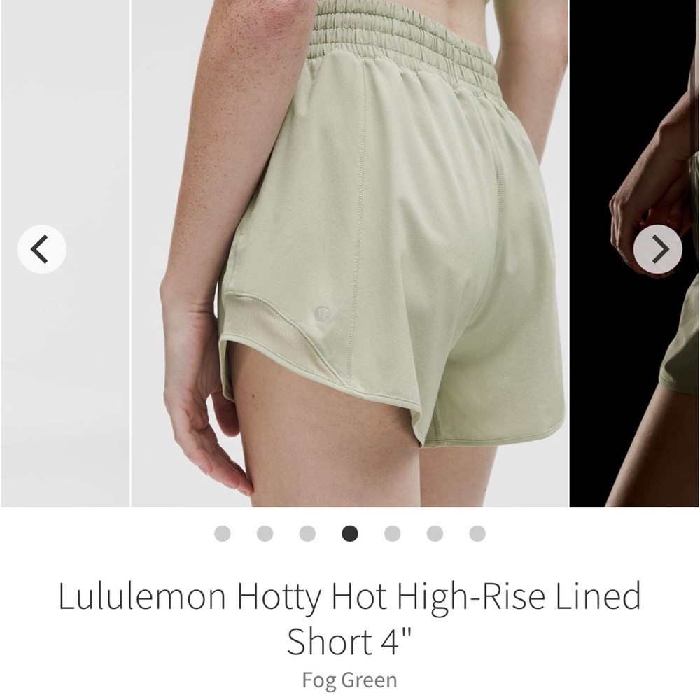 NWT Lululemon Hotty Hot HR Lined Shorts 4” Fog Green Sz 4 - Picture 2 of 9